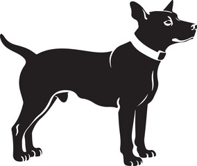  Flat design dog  silhouette illustration animal vector
