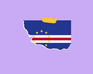 Fototapeta premium Cape Verde flag paper texture, single-piece element, vector design