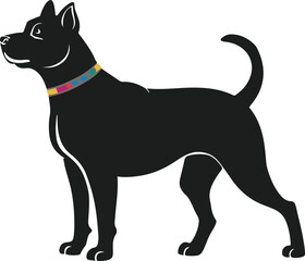  Flat design dog  silhouette illustration animal vector