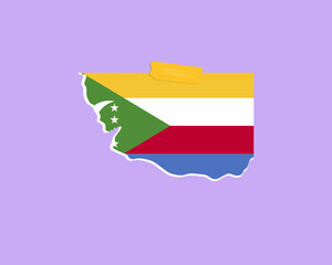 Fototapeta premium Comoros flag paper texture, single-piece element, vector design