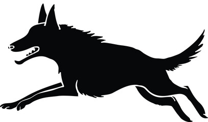  Flat design dog  silhouette illustration animal vector