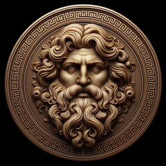 Zeus face in antquity greek style