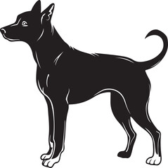  Flat design dog  silhouette illustration animal vector