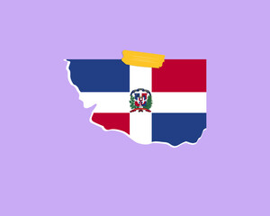 Dominican Republic flag paper texture, single-piece element, vector design
