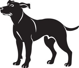  Flat design dog  silhouette illustration animal vector