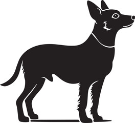  Flat design dog  silhouette illustration animal vector