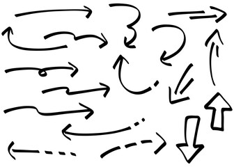手書きの矢印セット、バリエーション素材