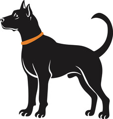  Flat design dog  silhouette illustration animal vector
