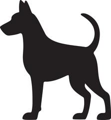  Flat design dog  silhouette illustration animal vector