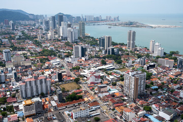 View the City of Georgetown on Penang Island in Malaysia Southeast Asia