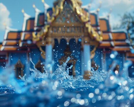 A public service announcement about water conservation during Songkran