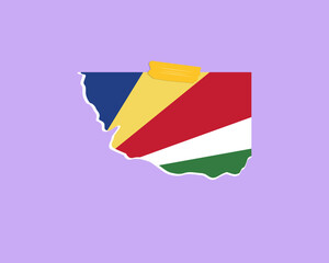 Seychelles flag paper texture, single-piece element, vector design