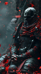 Reanimated Warrior Seeking Purpose in Macabre 3D Render with Cinematic Photographic Style