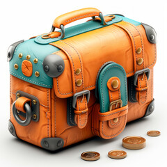 Briefcase with money. AI generative - 784485348