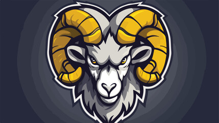 Rams esport cartoon logo mascot illustration 2d flat - obrazy, fototapety, plakaty