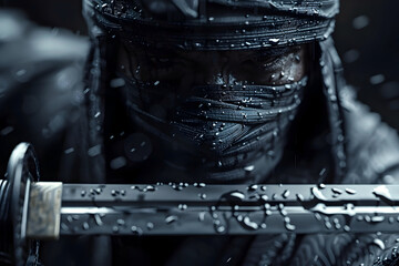 Swordsman Embraces the Grim Art of Bushido in 3D Cinematic Render with Prime and Minimalist Backdrop