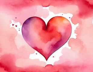 Vector watercolor heart. Painting of the heart. Valentines day. Vector greeting card. Wedding card. Mothers Day. Lovely card. Vector love heart.	