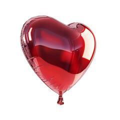 3d red heart balloon isolated on a white background