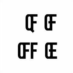 Simple QF, OF, OE, OFF letter logo design.