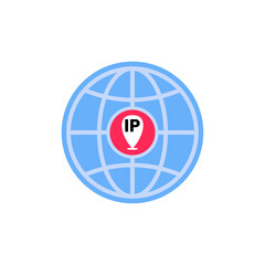 Ip address geolocation location icon graphic design