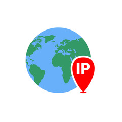 Ip address geolocation location icon graphic design