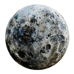 3d rendered moon sphere dark holes textured surface our solar system isolated on a transparent or white background 