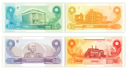 Rubles cash money of Russia set. vector illustration