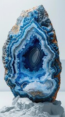 Awe Inspiring Mineral Masterpiece Captivating Patterns and Hues of a Blue Lace Agate Geode