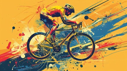 Fototapeta premium Cyclists cycling in group