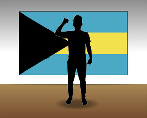 Bahamas flag paper texture, single-piece element, vector design