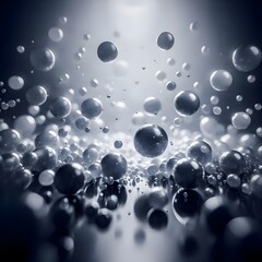 Falling  balls in rays of light, abstract background, scattering of balls,  background, pattern, Generative AI