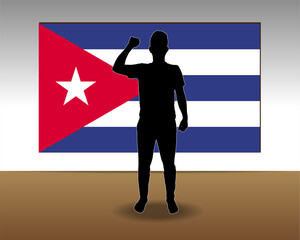 Cuba flag paper texture, single-piece element, vector design