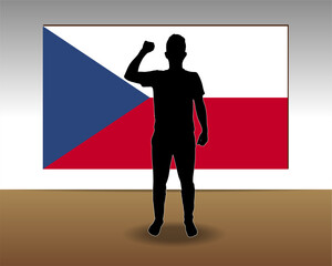 Czech Republic flag paper texture, single-piece element, vector design