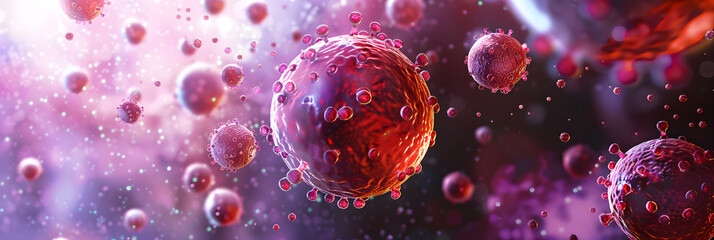 Illustration of NK Cell Cytotoxicity in Effective Immune Response - obrazy, fototapety, plakaty