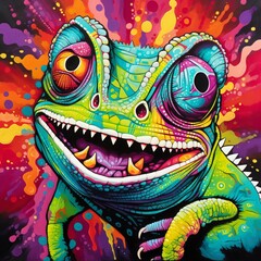 Obraz na płótnie Canvas Chameleon Charm: Mesmerizing Images of Colorful Reptilian Wonders