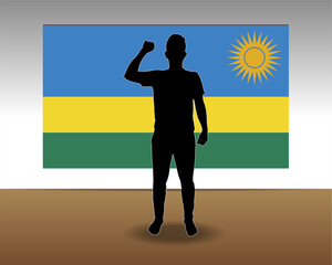 Rwanda flag paper texture, single-piece element, vector design