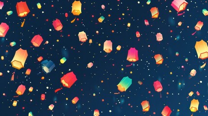 Oriental Sky Lantern Filled The Sky