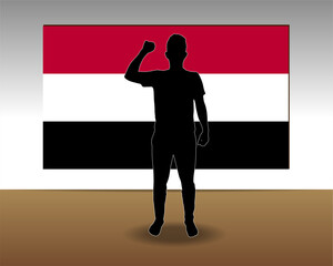 Obraz premium Yemen flag paper texture, single-piece element, vector design