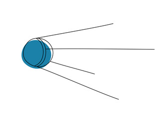 Sputnik satellite vector illustration isolated on white background. Three pictures of Sputnik
