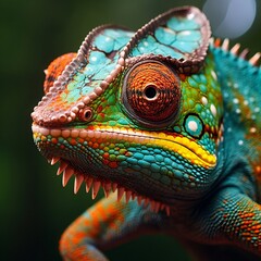Fototapeta premium Chameleon Charm: Mesmerizing Images of Colorful Reptilian Wonders