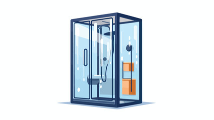 Shower flat icon. Shower room bathing hotel service