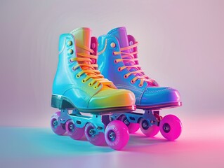 Neon Retro Roller Skates