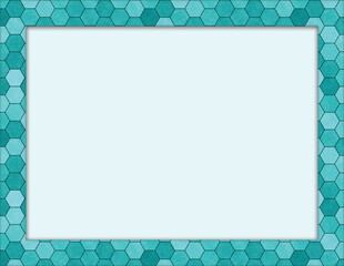 Retro teal hexagon abstract background - 784501317