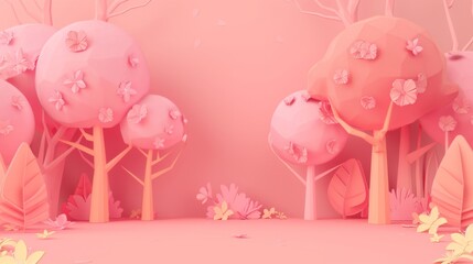 3D landscape C4D cartoon cute style background material