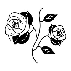 An eye catchy hand drawn icon of rose flowers 