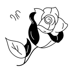 Visually appealing doodle icon of rose flower