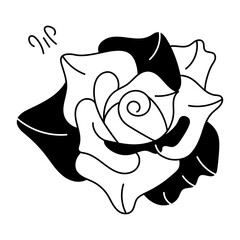 Get this eye catchy doodle icon of blooming rose  - obrazy, fototapety, plakaty