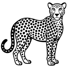 cheetah cartoon vector illustration mascot,cheetah apple silhouette,vector,icon,svg,characters,Holiday t shirt,black cheetah cartoon drawn trendy logo Vector illustration,cheetah cartoon on a white ba