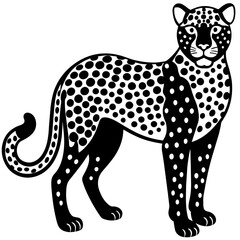 cheetah cartoon vector illustration mascot,cheetah apple silhouette,vector,icon,svg,characters,Holiday t shirt,black cheetah cartoon drawn trendy logo Vector illustration,cheetah cartoon on a white ba
