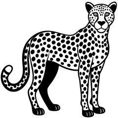 cheetah cartoon vector illustration mascot,cheetah apple silhouette,vector,icon,svg,characters,Holiday t shirt,black cheetah cartoon drawn trendy logo Vector illustration,cheetah cartoon on a white ba